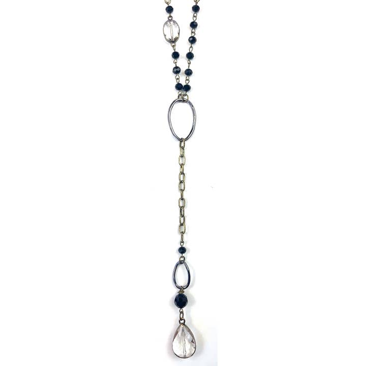 Lost & Found Rosary & Chain Y Pendant Necklace - Jet