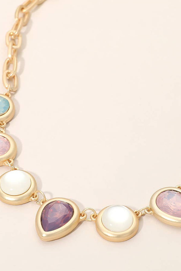 Multi Charm Link Accent Necklace