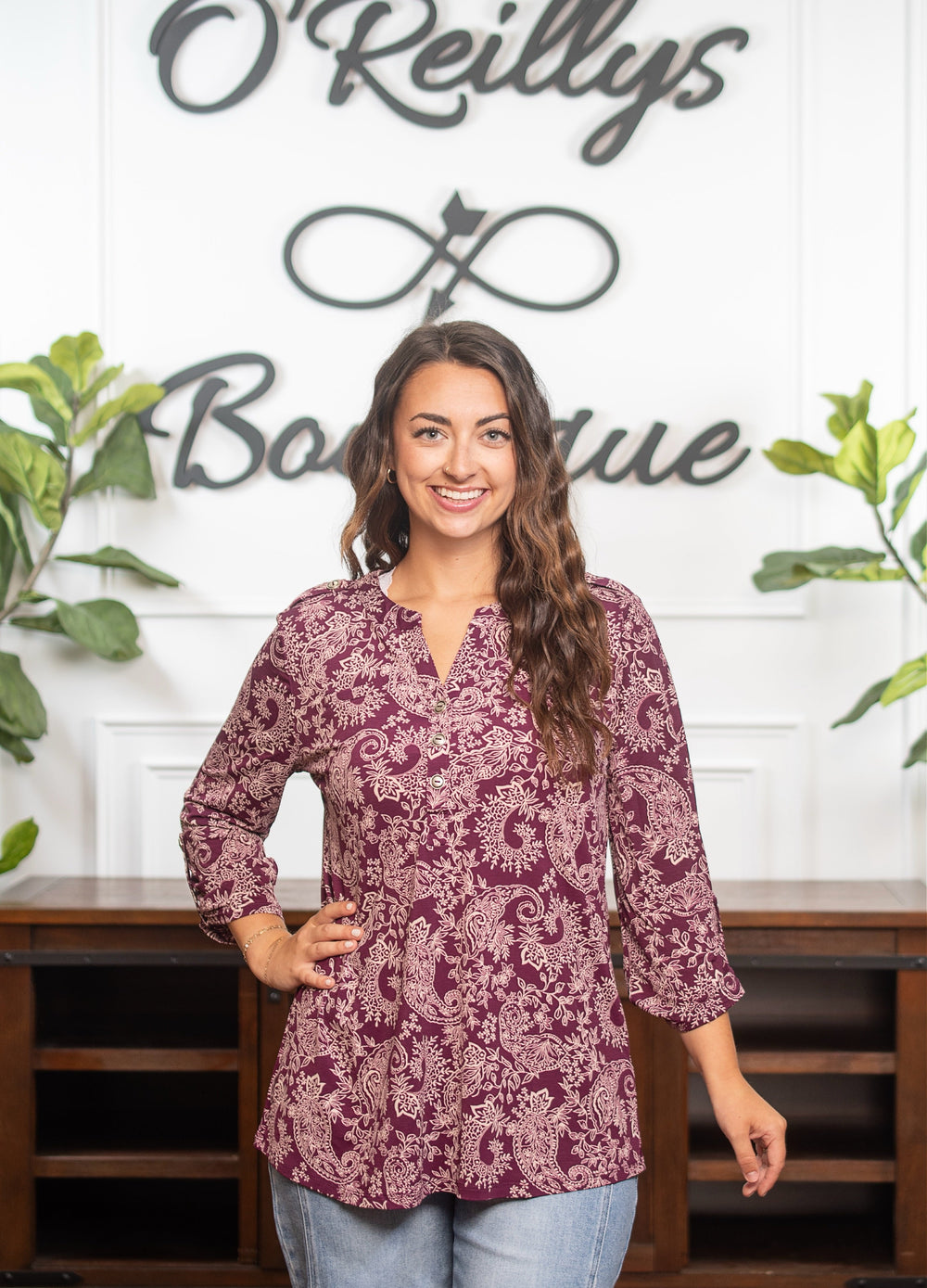 Dear Scarlett Luxe Lizzy Top-Burgundy *Final Sale*