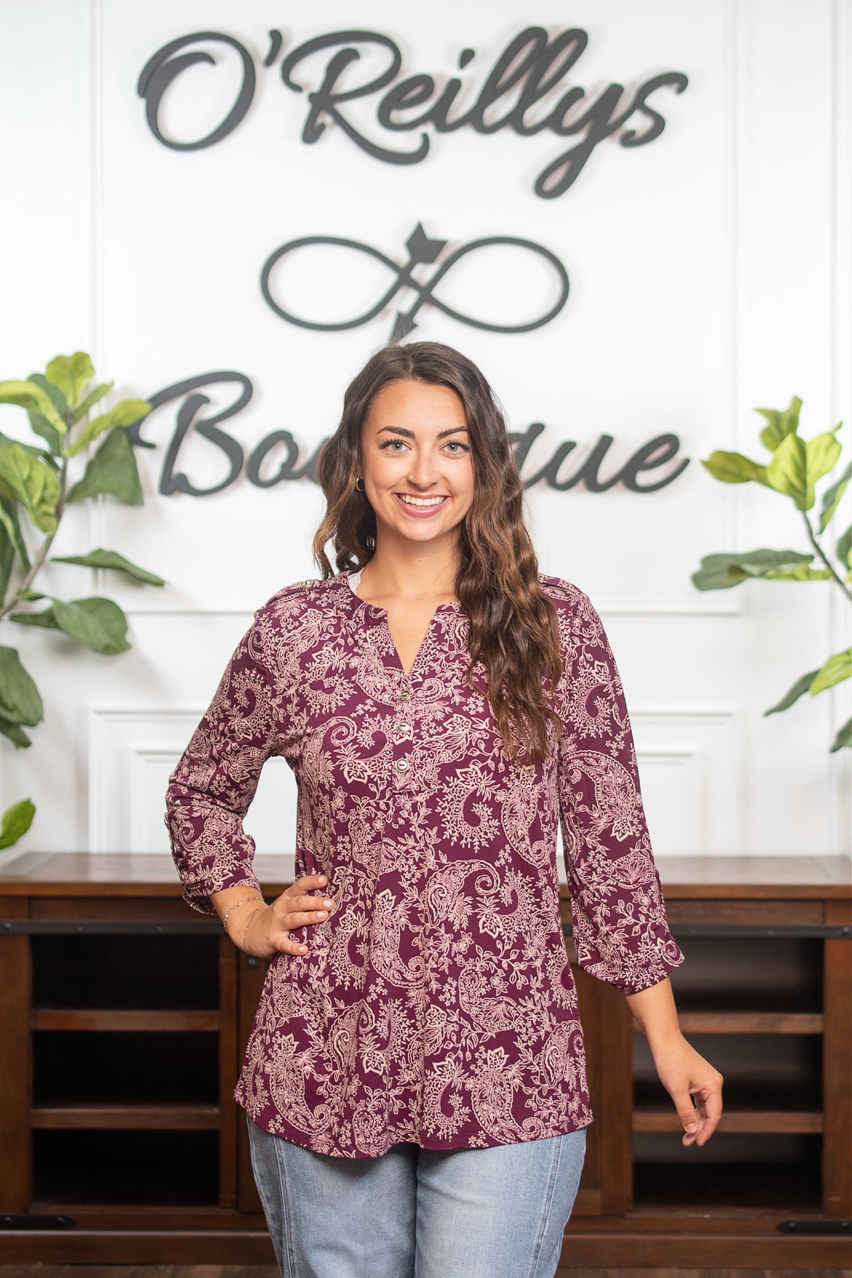 Dear Scarlett Luxe Lizzy Top-Burgundy *Final Sale*
