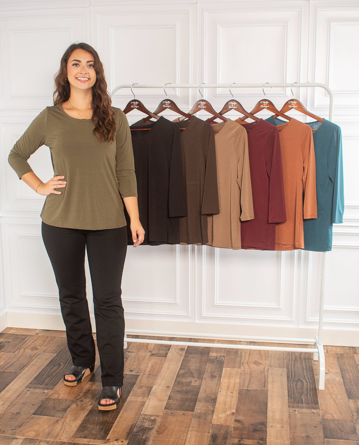 Dear Scarlett Solid Round Neck Long Sleeve *Final Sale*