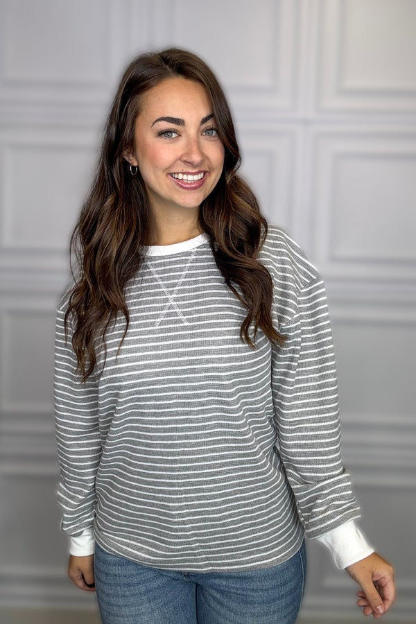 Cozy Days Top - Grey