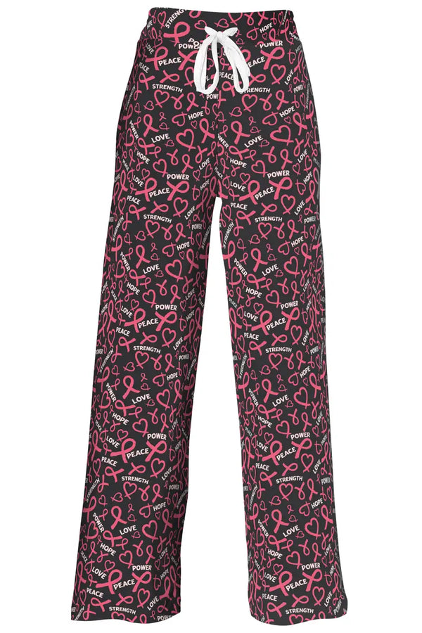Pink Ribbon Heart PJ Pants