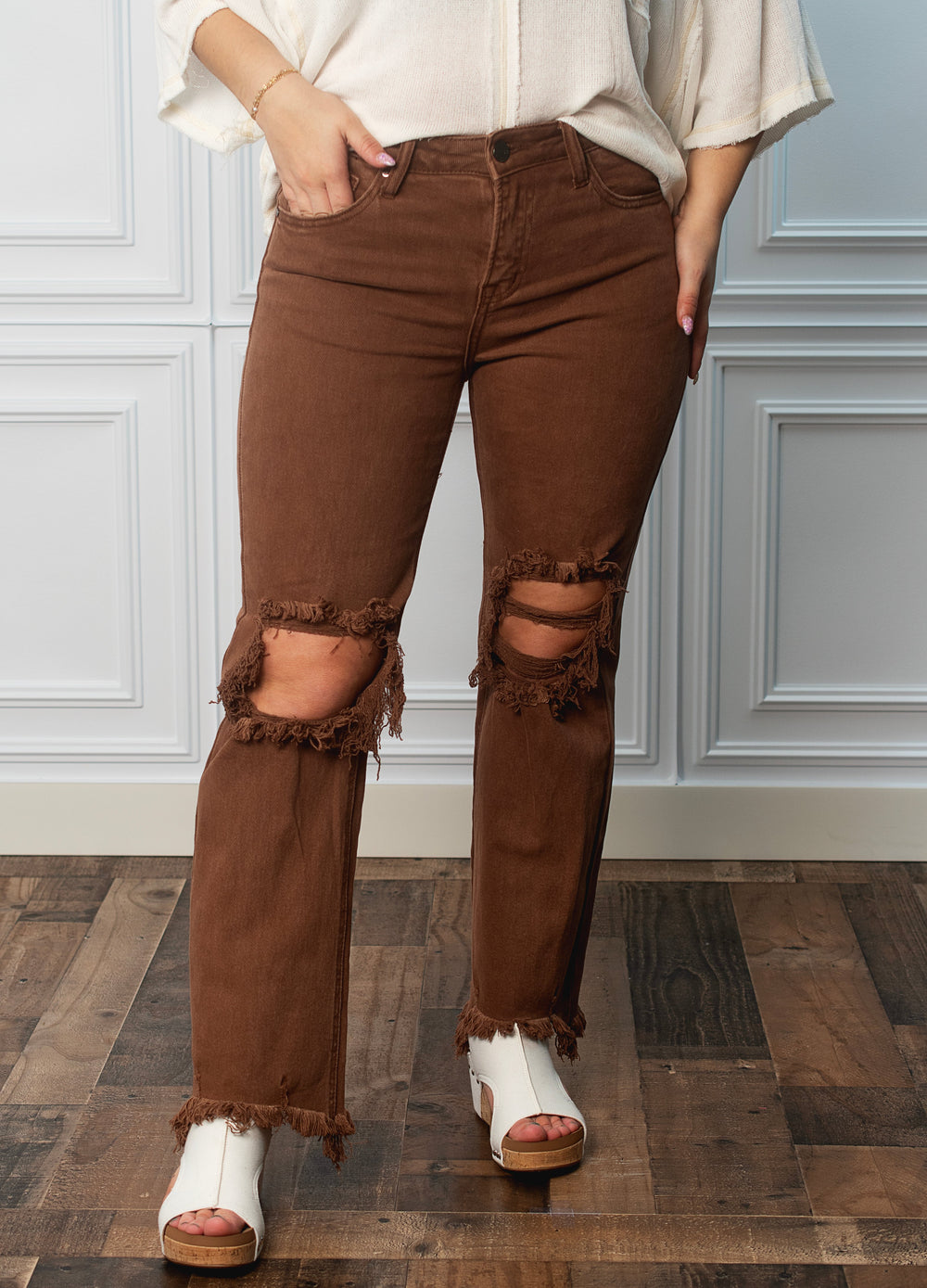 Call Me Maybe High Rise Straight Leg - Espresso *Final Sale*