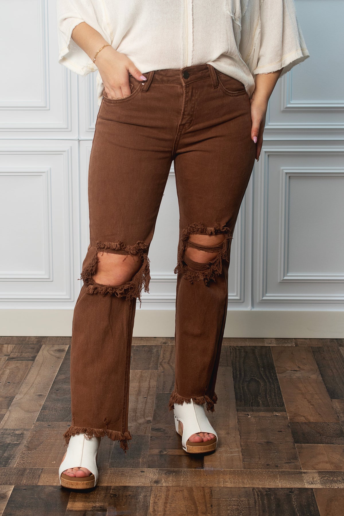 Call Me Maybe High Rise Straight Leg - Espresso *Final Sale*