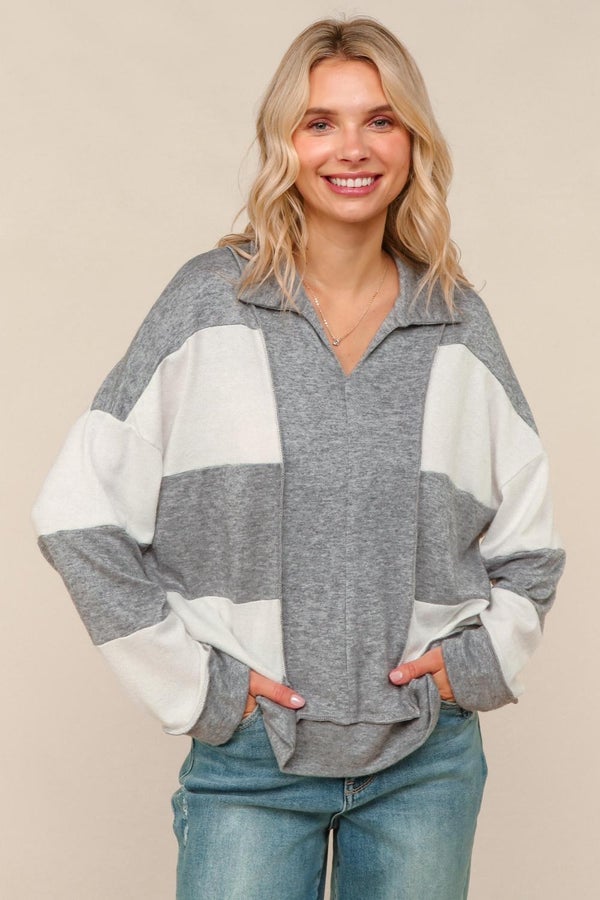 Jenny From The Block Top - Heather Grey
