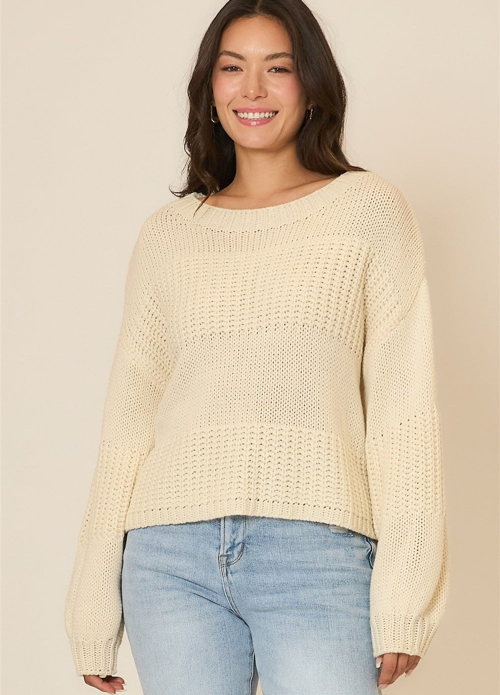 Lost Without You Contrast Knit Sweater