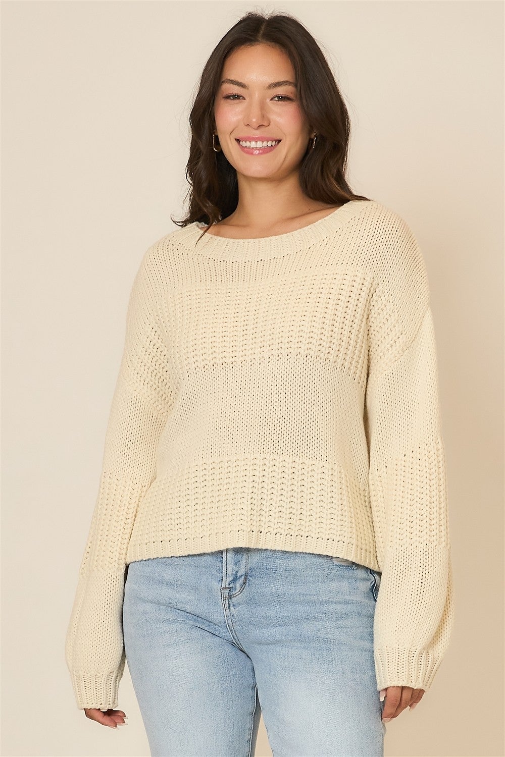 Lost Without You Contrast Knit Sweater