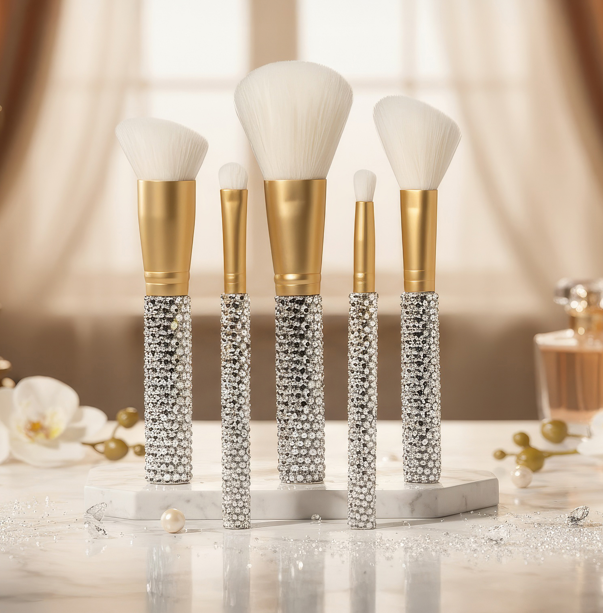 PREORDER- Genie 5 piece Diamond Brush Collection with Satin Case