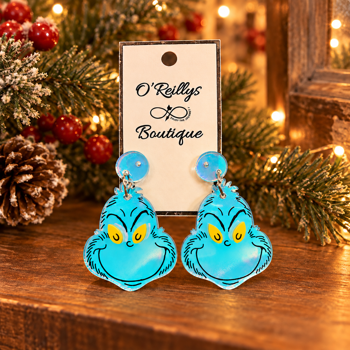 Grinchy Holiday Statement Earrings - Multiple Colors