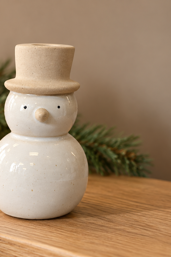 4" Snowman Taper Holder