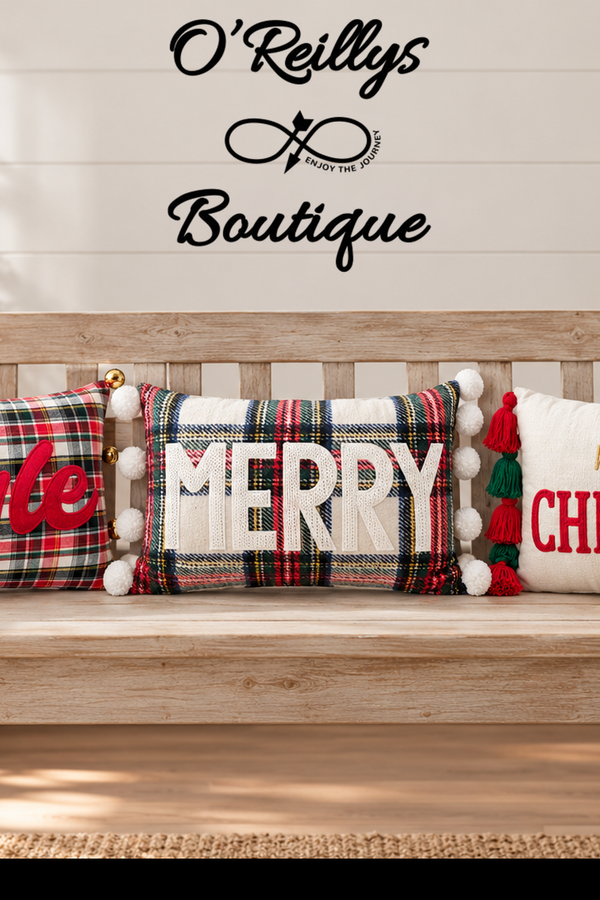 20"L Fabric Holiday Design Pillow - Multiple Designs