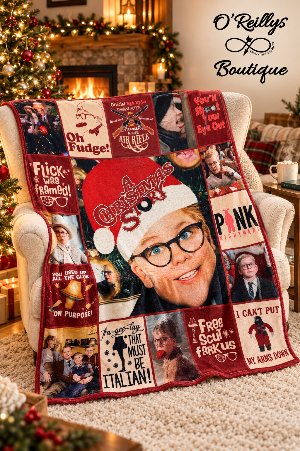 Merry & Bright Christmas Story Blanket