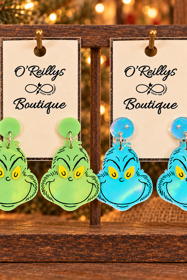 Grinchy Holiday Statement Earrings - Multiple Colors