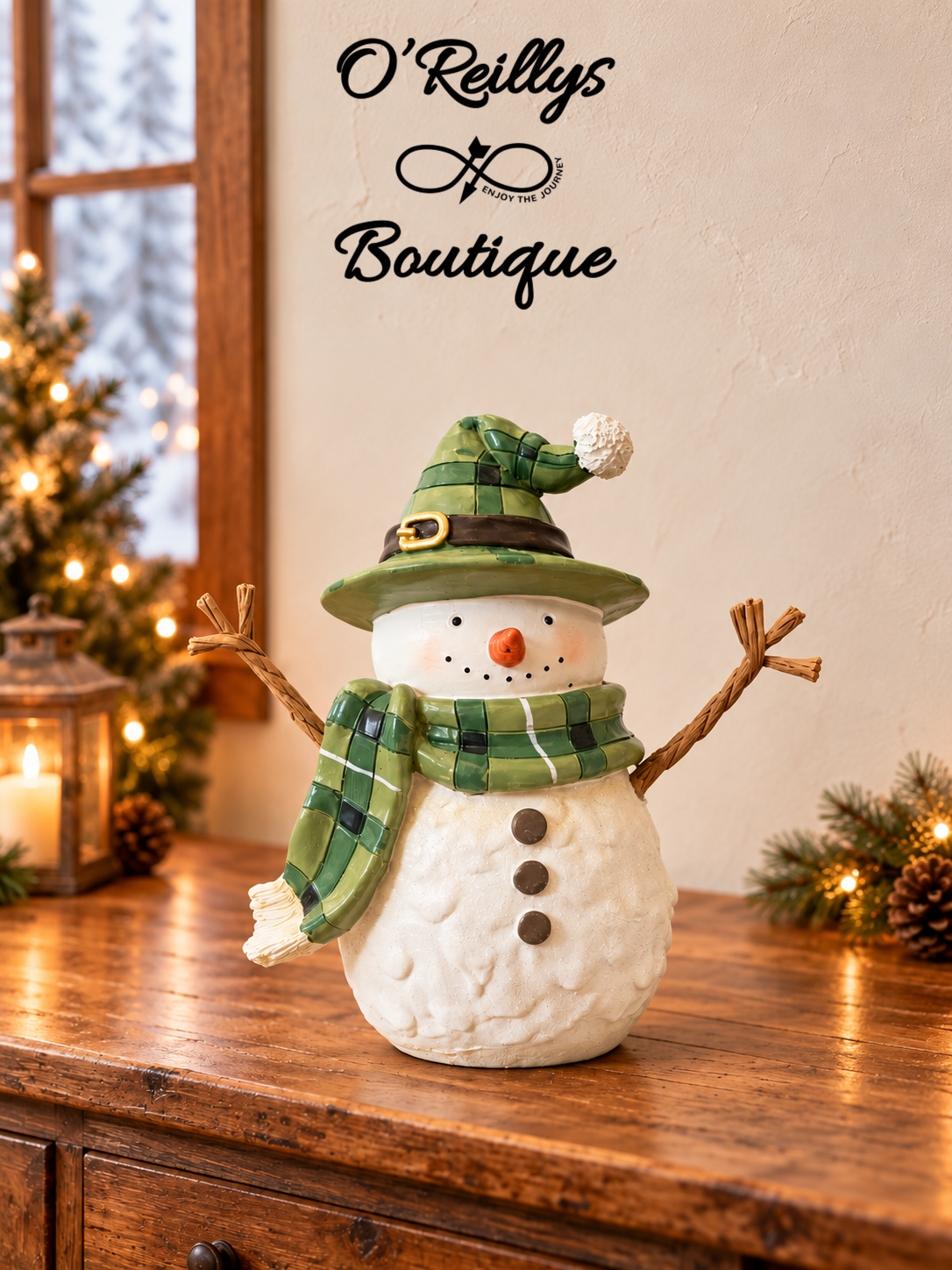 8.3"H Resin Holiday Snowman