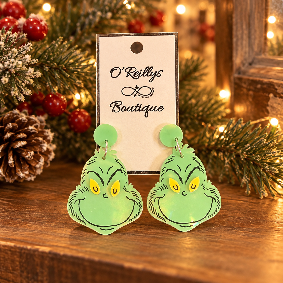 Grinchy Holiday Statement Earrings - Multiple Colors