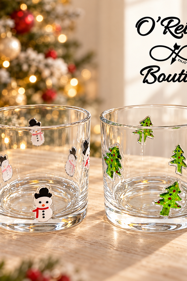 Glass Holiday Embossed Candle Holder - Multiple Designs