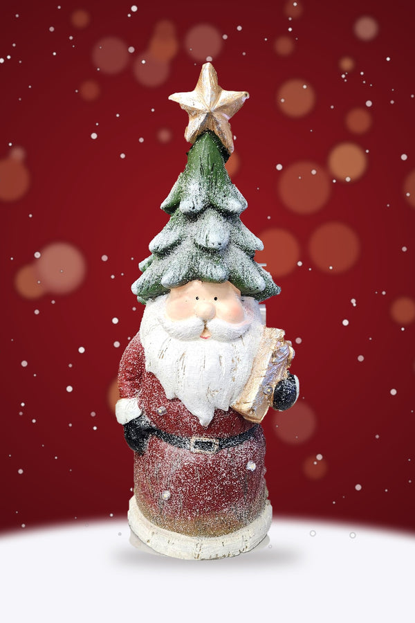 7.75"L X 6.25"W X 18.75H Santa w/Gift w/Led Lights
